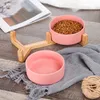 MERSJO Keramik Doppelschale Holz, Fressnapf Hund und Katze, Produktbild-Vorschau 2