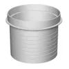 A white, cylindrical extension piece for a drainpipe, with horizontal ridges along its body and a wider rim at the top. Produktbild-Vorschau