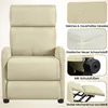 A collage of images showcasing the features of a beige recliner chair. Produktbild-Vorschau