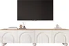 A modern TV stand with a television mounted above it, set against a white background. Voir les images du produit