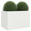 A white rectangular planter with two round green bushes inside, set against a white background. Anteprima dell’immagine prodotto