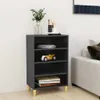 vidaXL Sideboard Hochglanz-Grau 57x35x90 cm Holzwerkstoff Produktbild-Vorschau 1