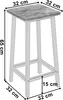 A diagram of a bar stool with dimensions indicated. Podgląd zdjęcia produktu
