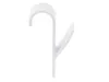 A white hook for a bathroom radiator, shown against a white background. Produktbild-Vorschau