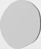 A light gray, asymmetrically shaped mirror against a white and light gray background. Produktbild-Vorschau