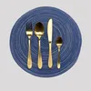 OKWISH 6er Set Tischsets Abwaschbar Rund, Platzsets Blau Produktbild-Vorschau 2
