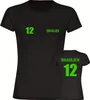 multifanshop Damen T-Shirt - Brasilien - Trikot Nummer 12, Produktbild-Vorschau 1