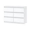 A white dresser with six drawers against a white background. Produktbild-Vorschau