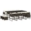 The Living Store 13-tlg. Garten-Essgruppe mit Kissen Braun Produktbild-Vorschau 3