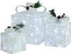 vidaXL Set di decorazioni per scatole regalo 3 pz. Bianco Anteprima dell’immagine prodotto 1