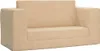 vidaXL Kinder-Schlafsofa 2-Sitzer Creme Weicher Plüsch Produktbild-Vorschau 1