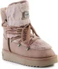 A single pink boot with fur trim and laces, shown from a front-diagonal angle on a white background. Anteprima dell’immagine prodotto