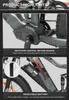 Close-up shots of an electric bicycle's motor and battery, with descriptive text highlighting features. Produktbild-Vorschau