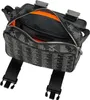 An open black fanny pack with a geometric pattern and an orange interior. Anteprima dell’immagine prodotto