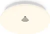 A white LED ceiling light with a sensor icon. Produktbild-Vorschau