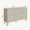 Sideboard 'Nand' mit 3 Türen 120 x 40 x 76 cm Sandfarben Produktbild-Vorschau 3