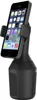 A black car phone holder with a smartphone mounted in it, set against a white background. Produktbild-Vorschau