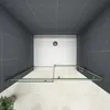 A top-down view of a modern shower enclosure with a white shower tray and glass doors. Produktbild-Vorschau