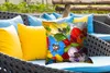 MuchoWow® Outdoor Kissen - Ölfarbe - Malerei - Blumen - Produktbild-Vorschau 4