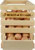 A wooden crate filled with onions, with branding on the front. Produktbild-Vorschau