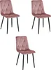 Sedia Libra in velluto, rosa, con gambe nere, set di 3 Anteprima dell’immagine prodotto 1