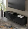 TV Schrank WOODY BLACK 4D 180 cm SCHWARZ MATT - gefräster Produktbild-Vorschau 2