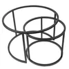 A black metal table base with two circular frames, one nested inside the other. Produktbild-Vorschau