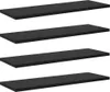vidaXL Police 4 ks Čierna 60 x 20 x 1,5 cm Drevotrieska Náhľad obrázku produktu 1