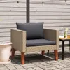 vidaXL 1-miestna záhradná pohovka s vankúšmi Poly ratan Náhľad obrázku produktu 1
