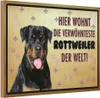 vianmo Holzschild 20x30 cm Hund hier wohnt die Rottweiler Produktbild-Vorschau 1