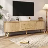 Merax TV Lowboard erbsenförmig mit Rillenoptik, TV-Schrank Produktbild-Vorschau 12