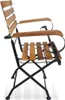 A side view of a folding garden chair made of wood and metal. Anteprima dell’immagine prodotto