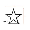 A black metal star-shaped LED lamp with dimensions indicated. Produktbild-Vorschau