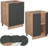 Mobiletto base cucina Vicco Fame-Line Antracite-oro 60 cm Anteprima dell’immagine prodotto 4