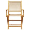 3-tlg. Bistro-Set Beige Polypropylen und Massivholz Produktbild-Vorschau 6