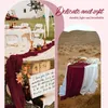Elzusha - Set van 4 Cheesecloth Tafellopers - 3m Bordeau Productafbeelding-voorbeeld 2