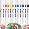 Acrylmarker 12 Farben Wasserfest Permanent Für Papier Holz Produktbild-Vorschau 1
