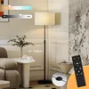 LED Stehlampe Dimmbar Schwarz Höhenverstellbar (133-168cm) Produktbild-Vorschau 1