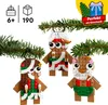 Three LEGO gingerbread man ornaments hanging on a Christmas tree branch. Produktbild-Vorschau