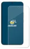A screen protector is shown partially covering a smartphone. Produktbild-Vorschau