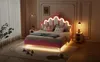 Letto imbottito 140 x 200 cm con testiera a forma di , Anteprima dell’immagine prodotto 16