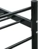 A close-up view of a black metal bed frame. Náhľad obrázku produktu
