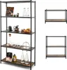 A multi-shelf unit displaying various items like books, bottles, and kitchenware, alongside smaller product display images. Náhled obrázku produktu