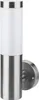 A modern outdoor wall lamp made of stainless steel and frosted glass. Produktbild-Vorschau