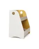 A white and yellow storage shelf with two compartments. Produktbild-Vorschau