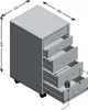 FMD Möbel FREDDY Beistellcontainer mit 2 kleinen und 3 Produktbild-Vorschau 3