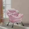 Fauteuil en velours, structure en métal, fauteuil club, Voir les images du produit 5