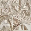 Seersucker Bettwäsche 220x240cm Kariert Beige 3tlg. Set mit Produktbild-Vorschau 4