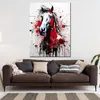 Abstrakt Pferd Kopf Red Splash Leinwandbild Wandbild Produktbild-Vorschau 3