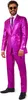 A man wearing a bright pink sequined suit, white shirt, and tie, posing against a white background. Produktbild-Vorschau